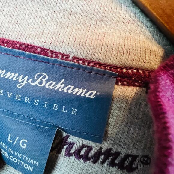 Tommy Bahama Reversible Half Zip Pullover Top Long Sleeve - L - Picture 5 of 7